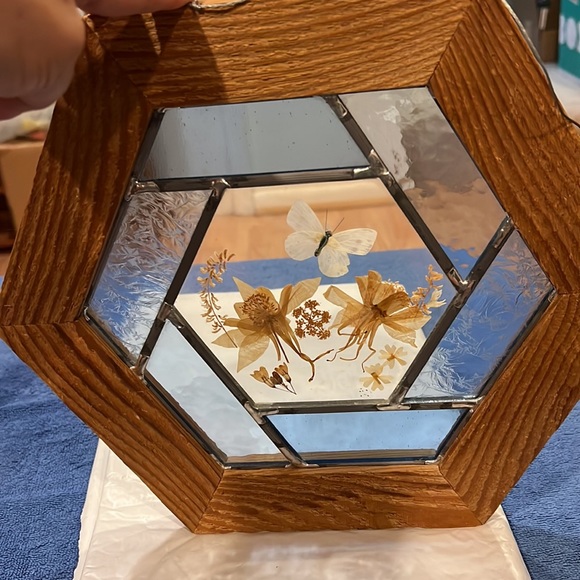 Tiffany Style Wood Framed Stained Glass - Picture 6 of 8